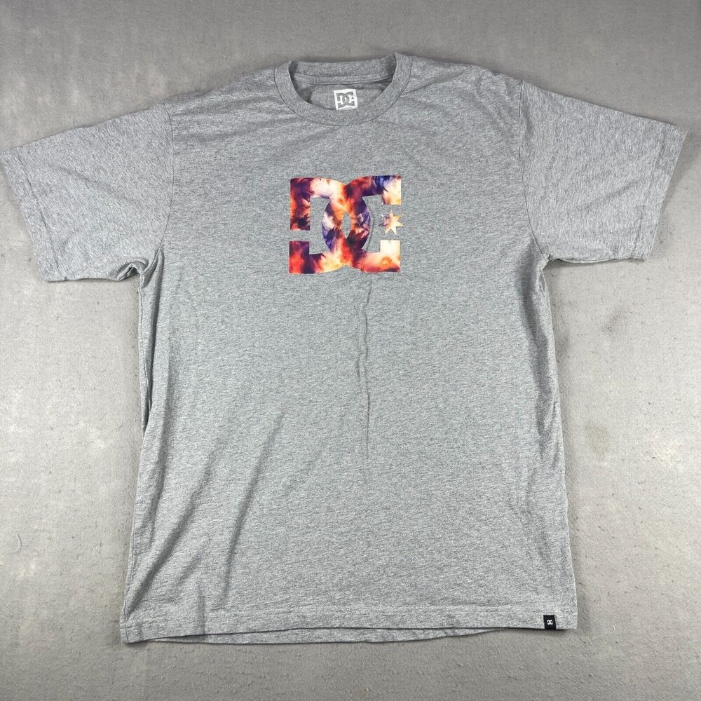 DC Star‎ Heritage T-Shirt Men's 2XL Heather Gray 100% Cotton Graphic Print Logo